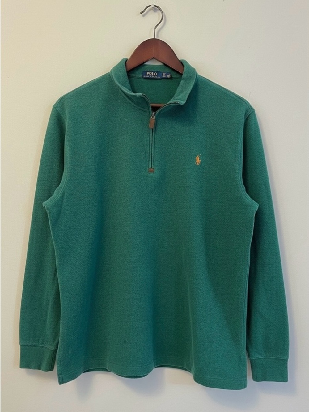 Polo by Ralph Lauren Men's Green Half-Zip Fleece Pullover LT Large Tall - Picture 7 of 15